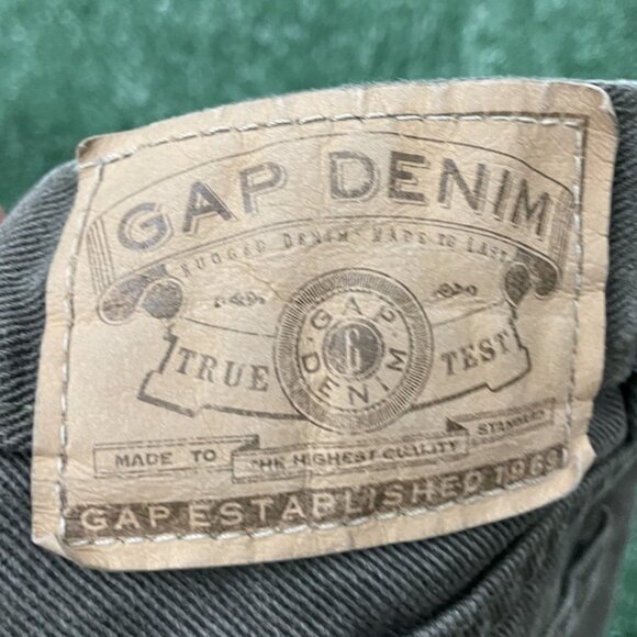 Gap Denim Green Dark Loose Fit W33 Men's Pockets Button Pants - Picture 9 of 10